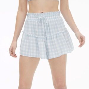 Aeropostale blue and white gingham skort